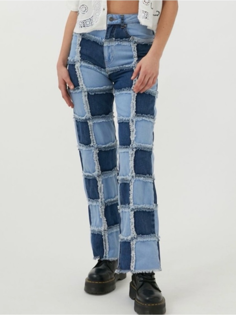 RAGGED JEANS NWT Blue Patchwork Denim Jeans Size 32